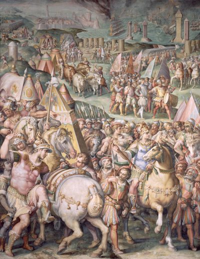 The Siege of Livorno by Maximilian I from the Salone dei Cinquecento by Giorgio Vasari